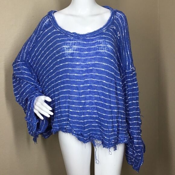 Free People Striped Island Girl Hacci Top (A7) - Picture 1 of 5